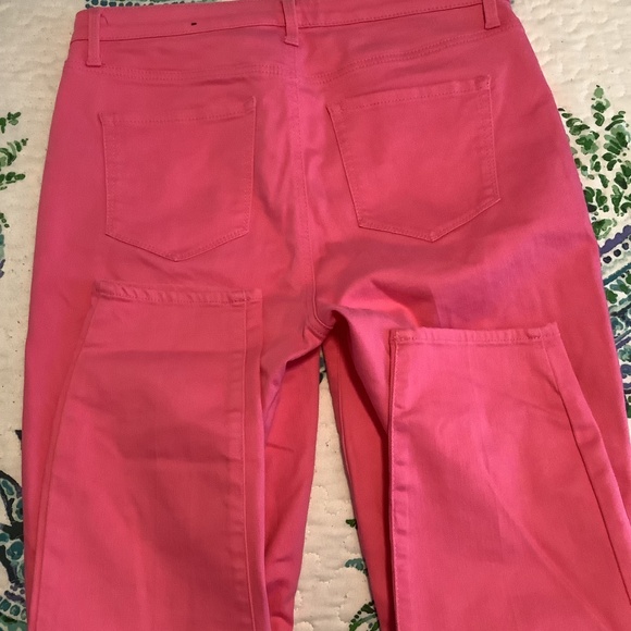 Talbots EUC Bright Pink High Rise Jegging Crop~10 - Picture 5 of 9
